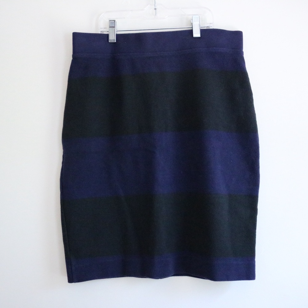 GAP Blue and Black Stripe Fitted Pencil Skirt